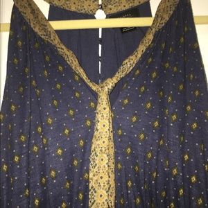 Lined Jersey Tie Neck Summer Dress